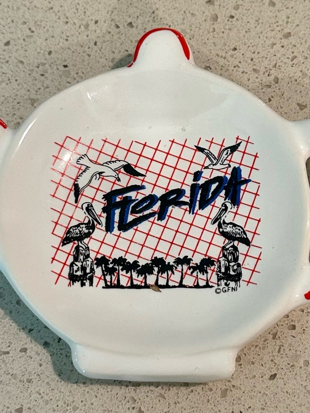 Teapot Shaped Florida Teabag & Spoon Rest